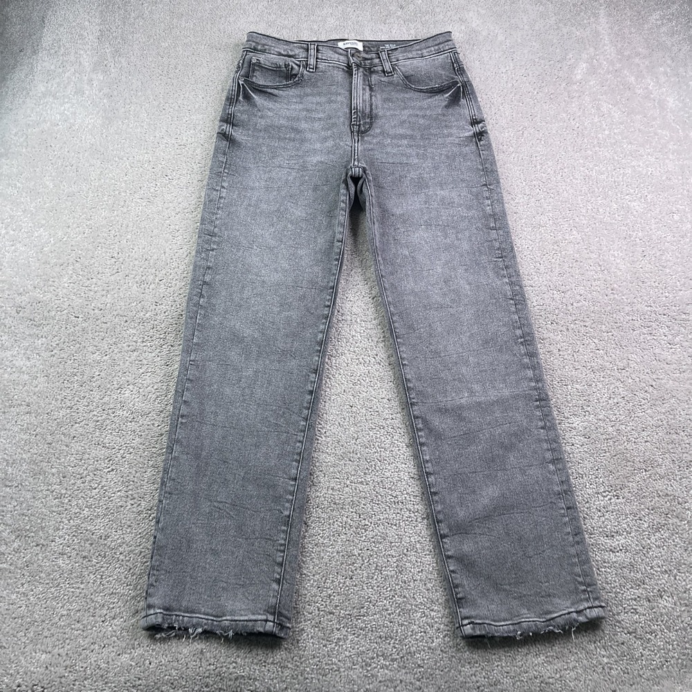 Kensie Jeans Womens 6 Gray The Ella High Rise Straight Stretch Denim